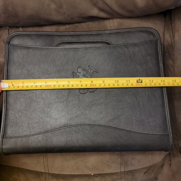 Leeds Mickey Mouse Black Carry Binder Briefcase School Work Retractable Handle - Picture 10 of 13